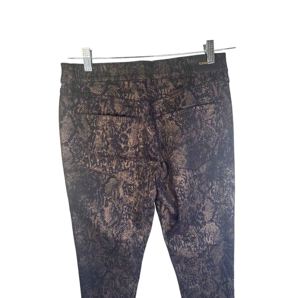 2/$30 Express Skinny Mid Rise Snake Print Pants 8R Stretchy NWT - Picture 11 of 15